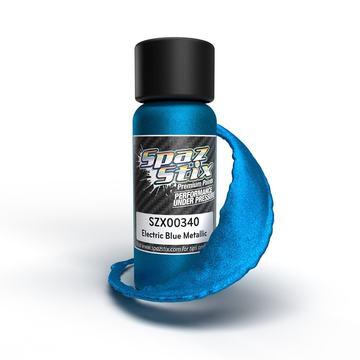 Spaz Stix Electric Blue Metallic Airbrush Ready Paint, 2oz Bottle