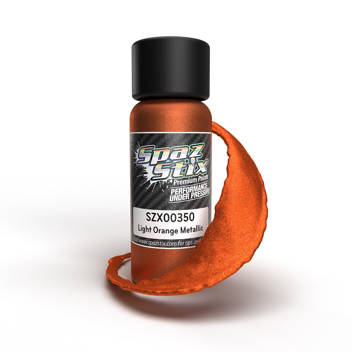 Spaz Stix Light Orange Metallic Airbrush Ready Paint, 2oz Bottle