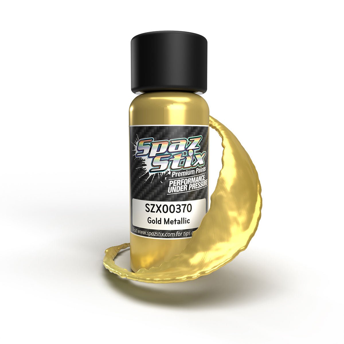 Spaz Stix Gold Metallic Airbrush Ready Paint, 2oz Bottle