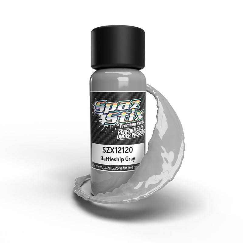 Spaz Stix Battleship Gray Airbrush Ready Paint, 2oz Bottle