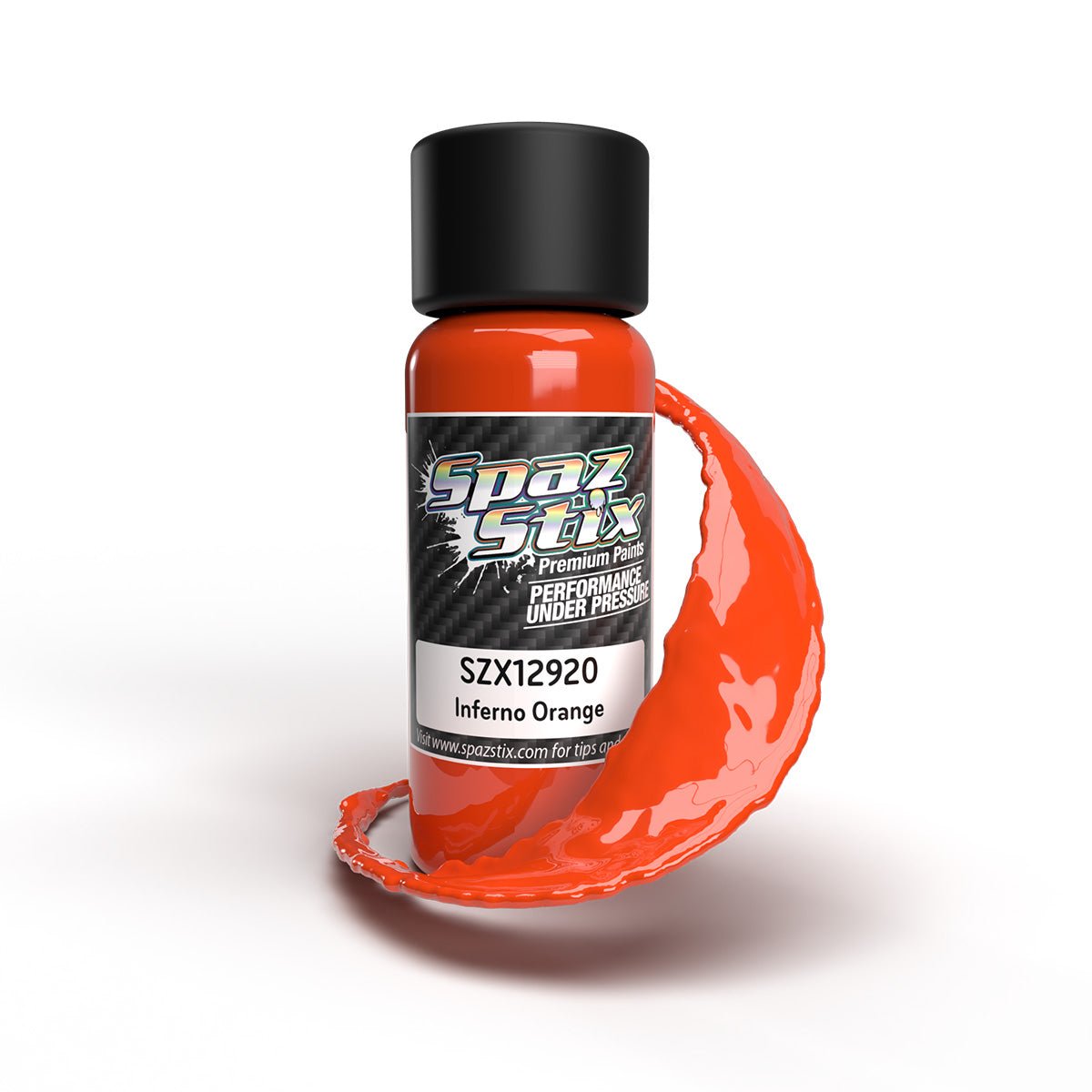 Spaz Stix Inferno Orange Airbrush Ready Paint, 2oz Bottle