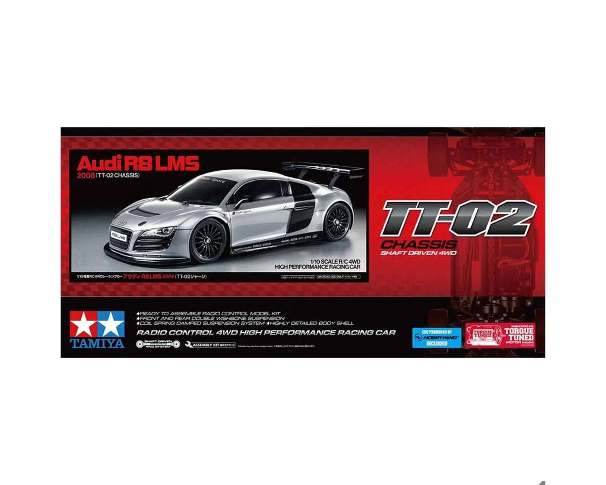 Tamiya 2008 Audi R8 LMS 1/10 4WD Electric Touring Car Kit (TT-02)
