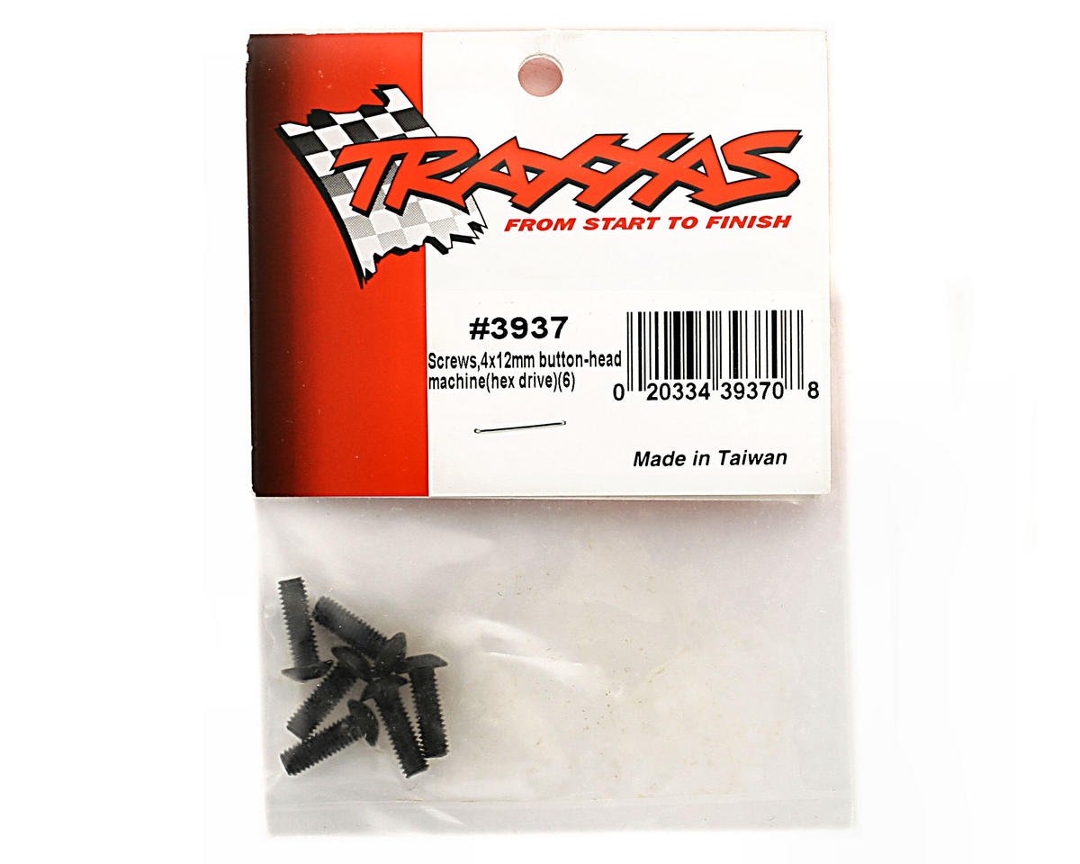 Traxxas 3937 4x12mm Button Head Hex Screw (6)