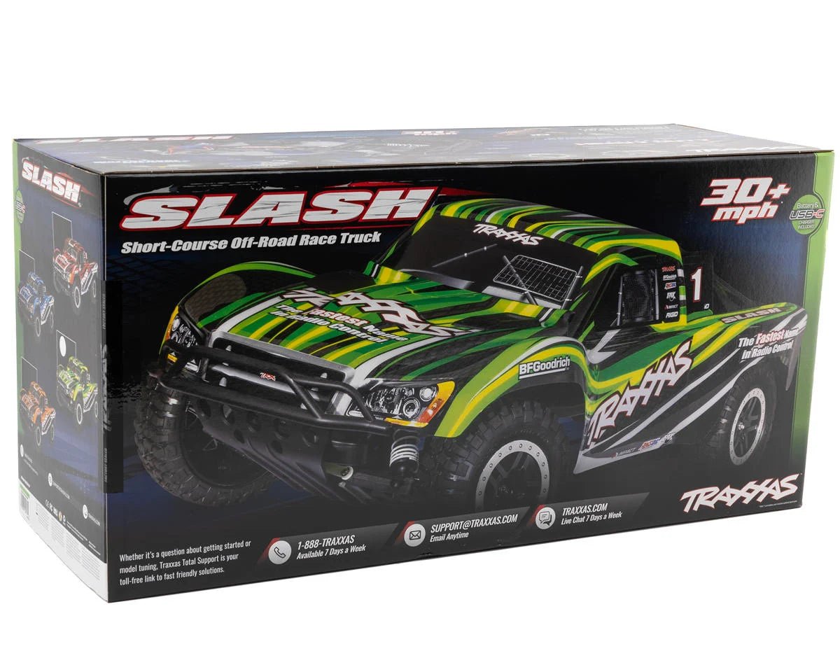 Traxxas Slash 1/10 RTR 2WD Short Course Truck (Green) w/XL-5 ESC, TQ 2.4GHz Radio, Battery & USB-C Charger