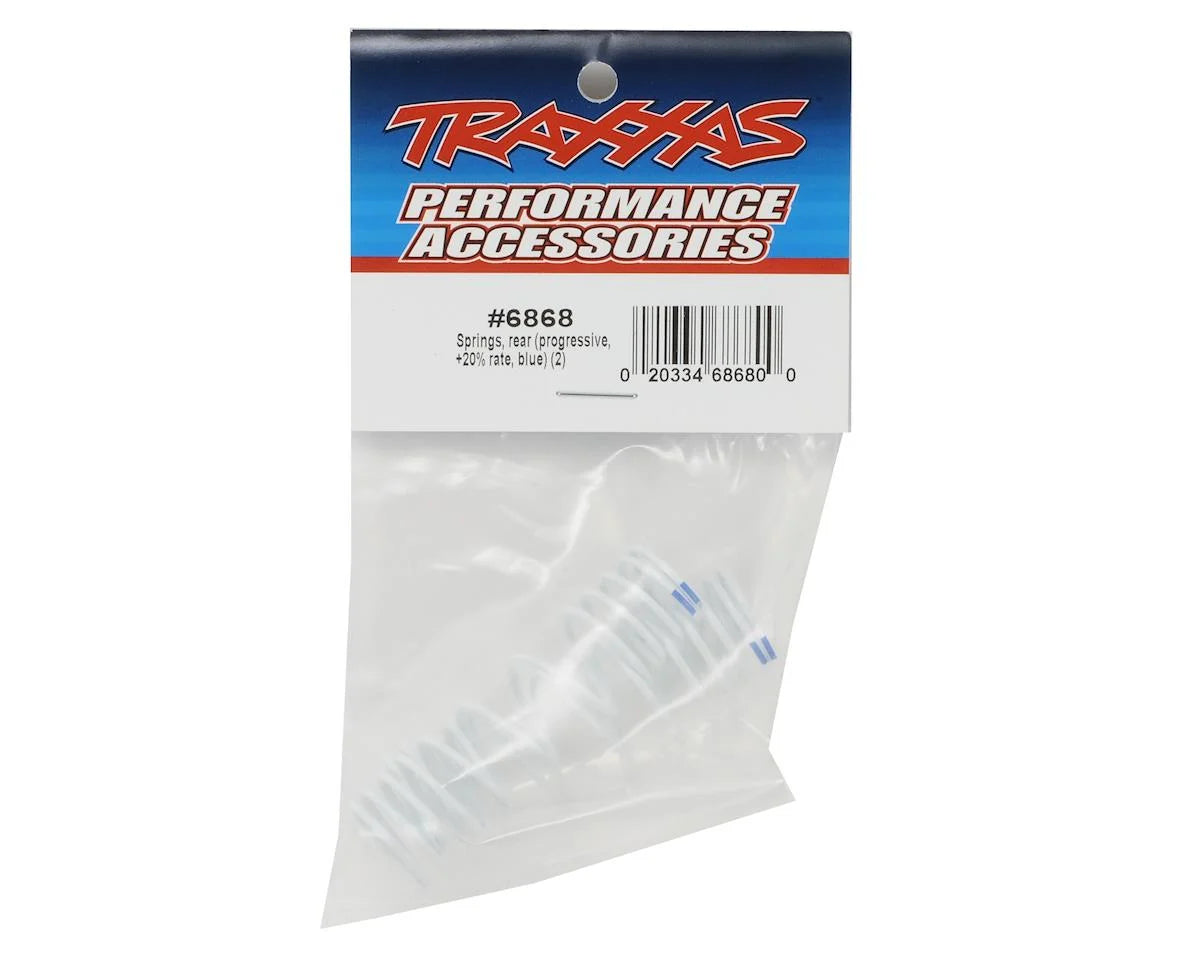 Traxxas Progressive Rate Rear Shock Springs (Blue) (2)