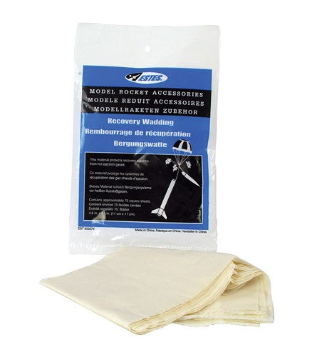 EST2274 Recovery Wadding, for Model Rockets (72 squares)