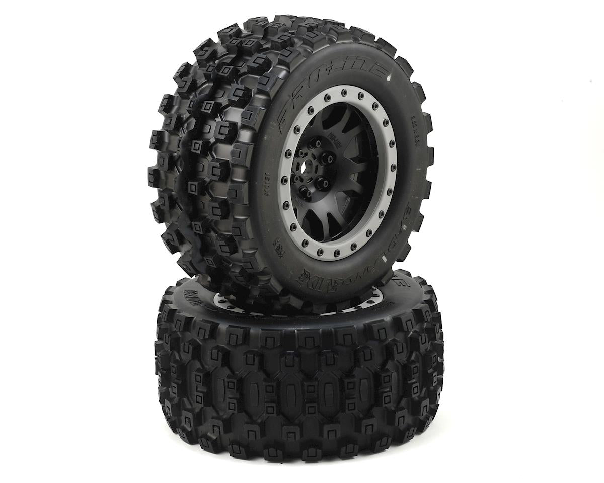 Pro-Line X-Maxx Badlands MX43 Pro-Loc Pre-Mounted All Terrain Tires (MX43) w/Impulse Pro-Loc Wheels
