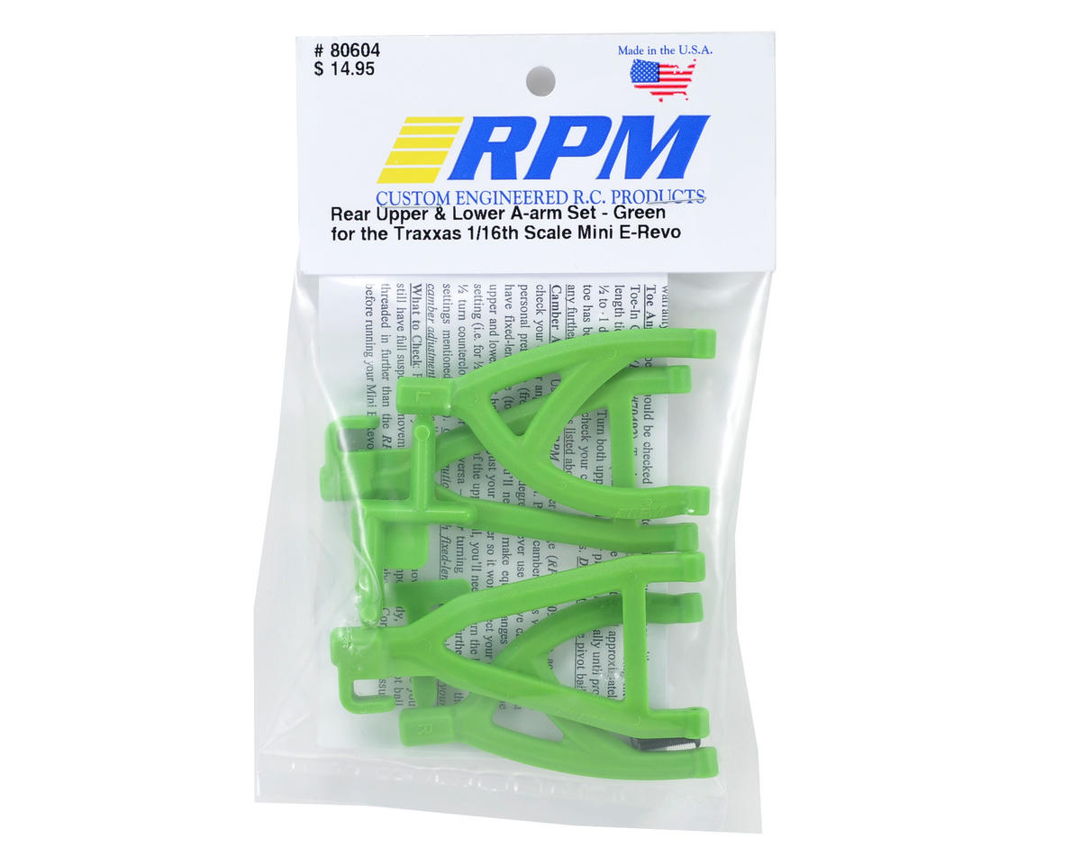 RPM 80604 Rear Upper & Lower A-Arm Set (Green) (1/16 E-Revo)