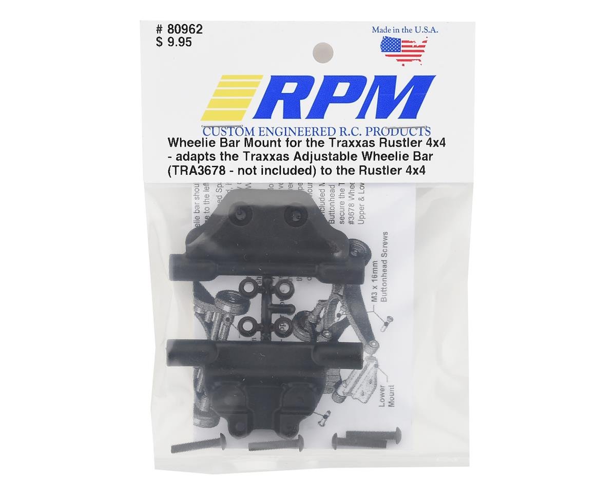 RPM R/C 80962 Traxxas Rustler 4x4 Wheelie Bar Mount
