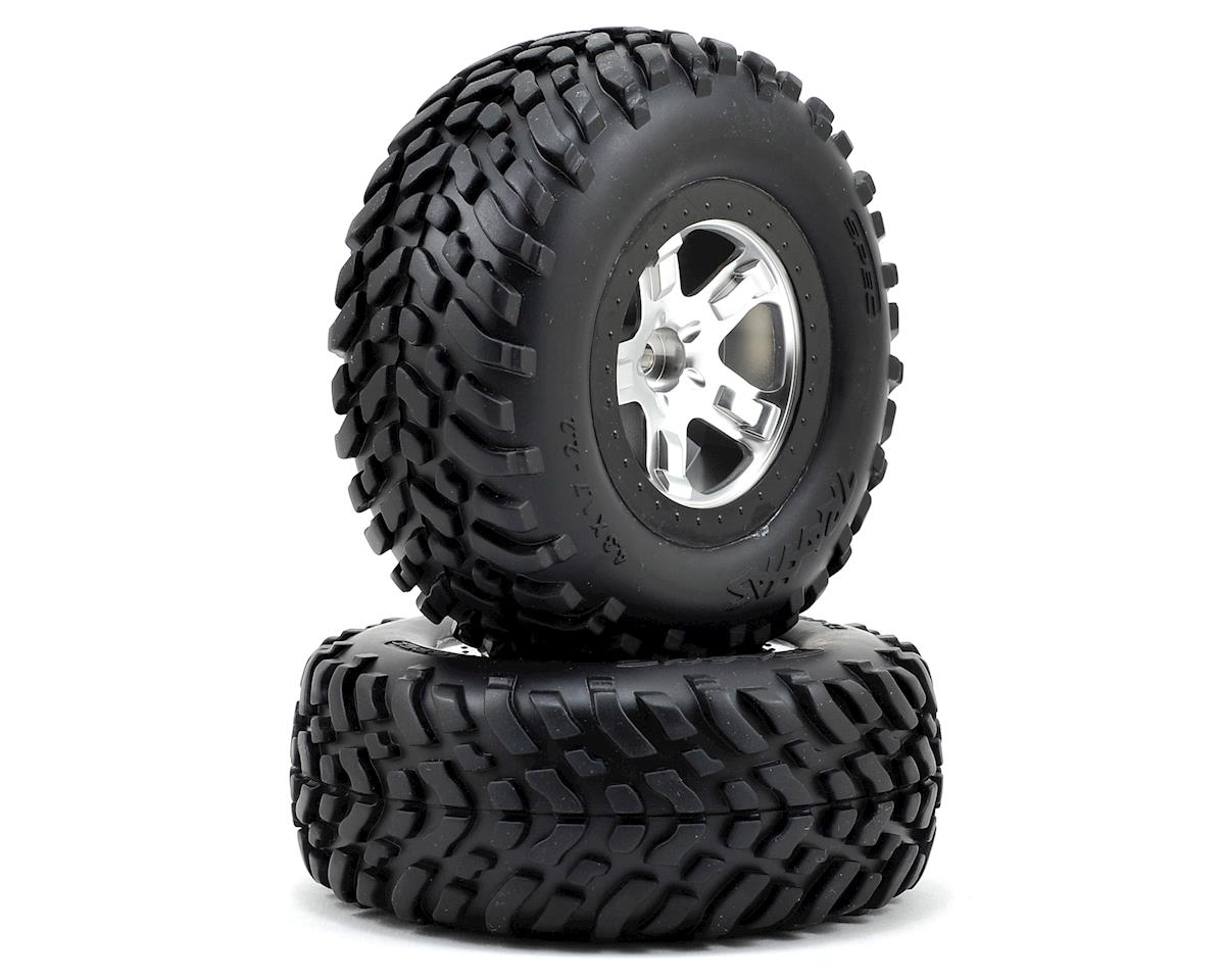 Traxxas 2.2/3.0 Tire w/SCT Front Wheel (2) (Satin Chrome) (Satin Chrome/Black) (Standard)