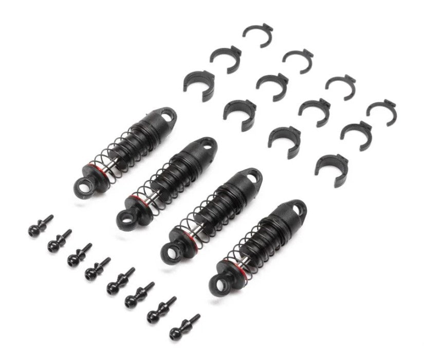 Axial Oil Shock Set 6mm, (.213 lbs/in Red) For SCX24