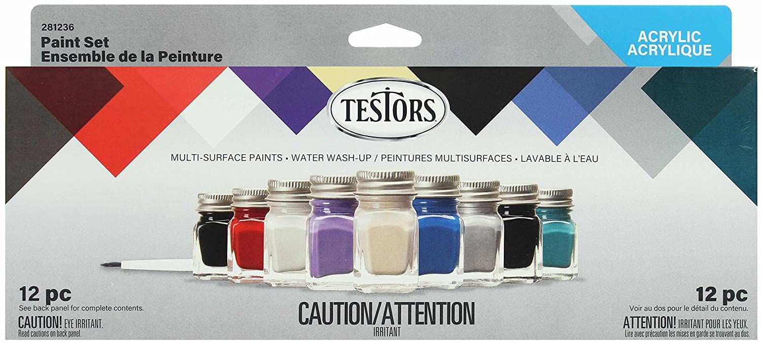 TESTORS Acrylic Paint Set AUTO + TRUCK 9 Colors w/ Brush 281236 MODEL CAR