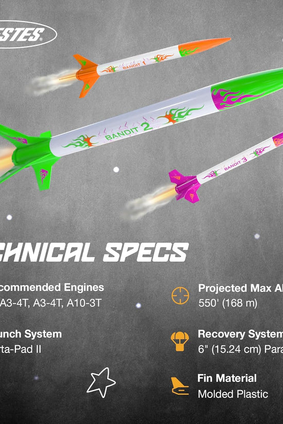 Estes 3 Bandits Beginner Model Rocket Kit (13mm Mini Engine)