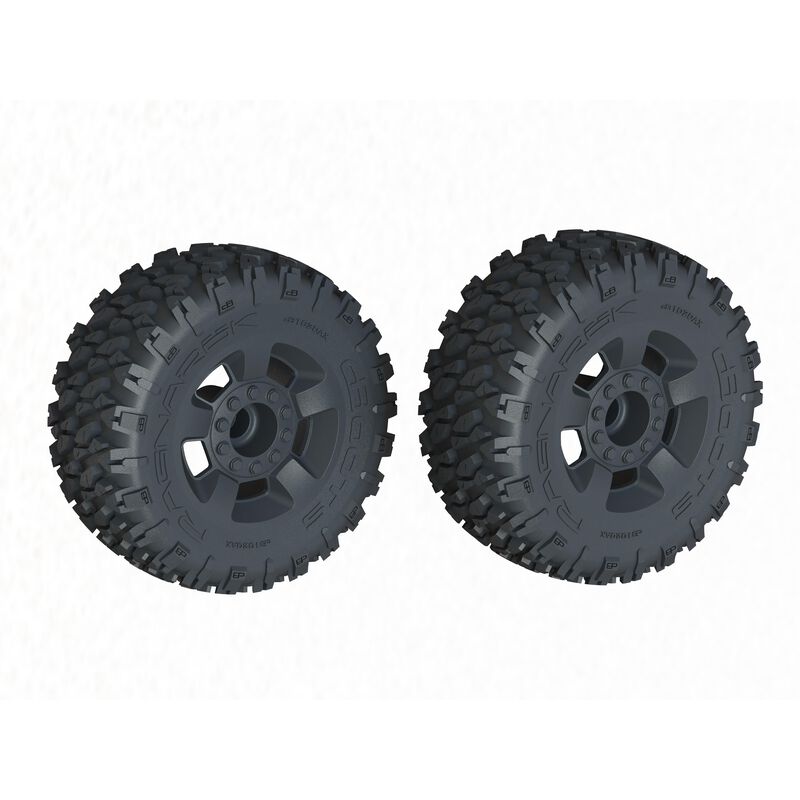 Arrma dBoots 'Ragnarok MT' Tire Set Glued, Black (2) For 1/10 BIG ROCK 223S