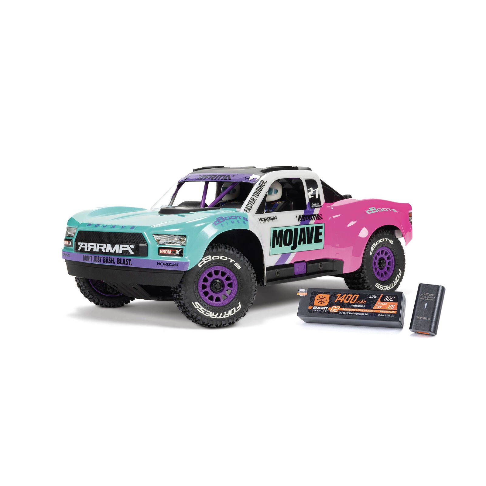 Arrma Mojave Grom 223S BLX Brushless 4X4 Small Scale Desert Truck RTR with Battery & Charger, Teal