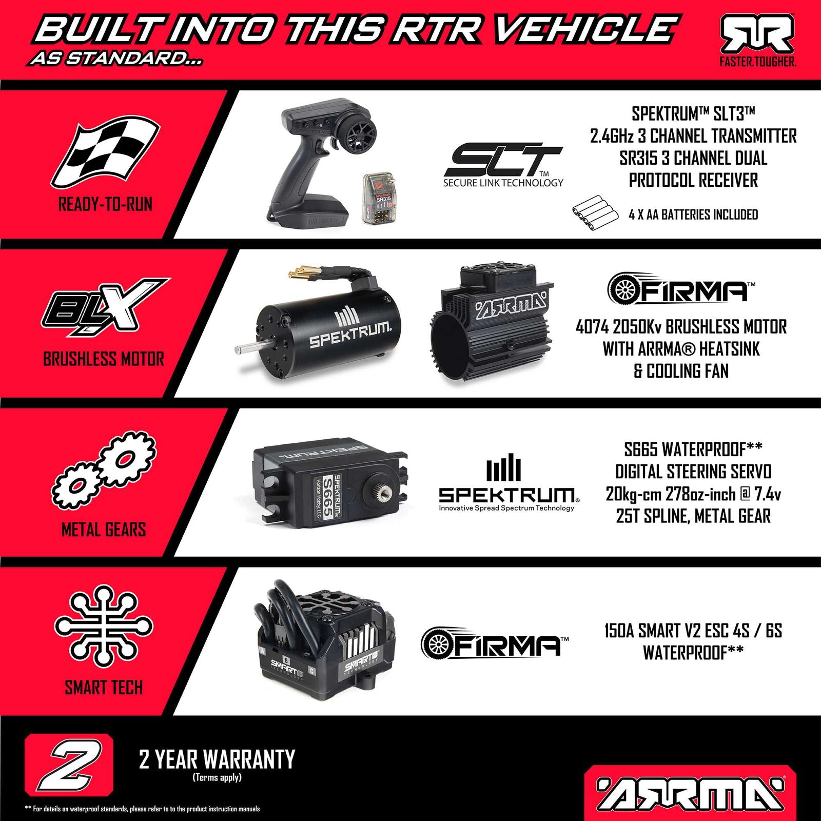Arrma Kraton 6S EXB BLX RTR 1/8 4WD Brushless Speed Truck (Black) (V6) w/SLT3 2.4GHz Radio