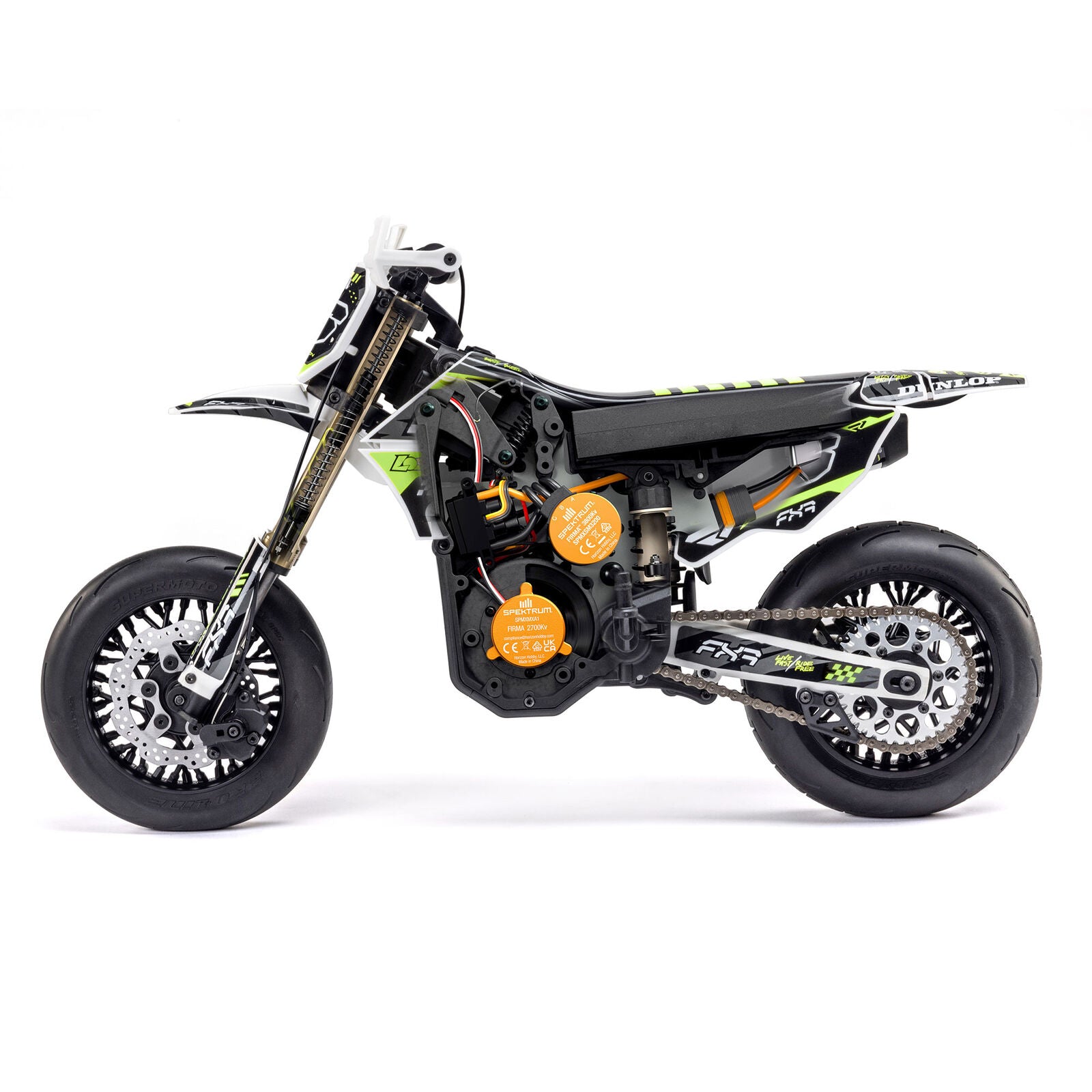 Losi Promoto-SM FXR Supermoto RTR 1/4 Brushless Motorcycle (White/FRX) w/2.4GHz Radio, Battery & Charger