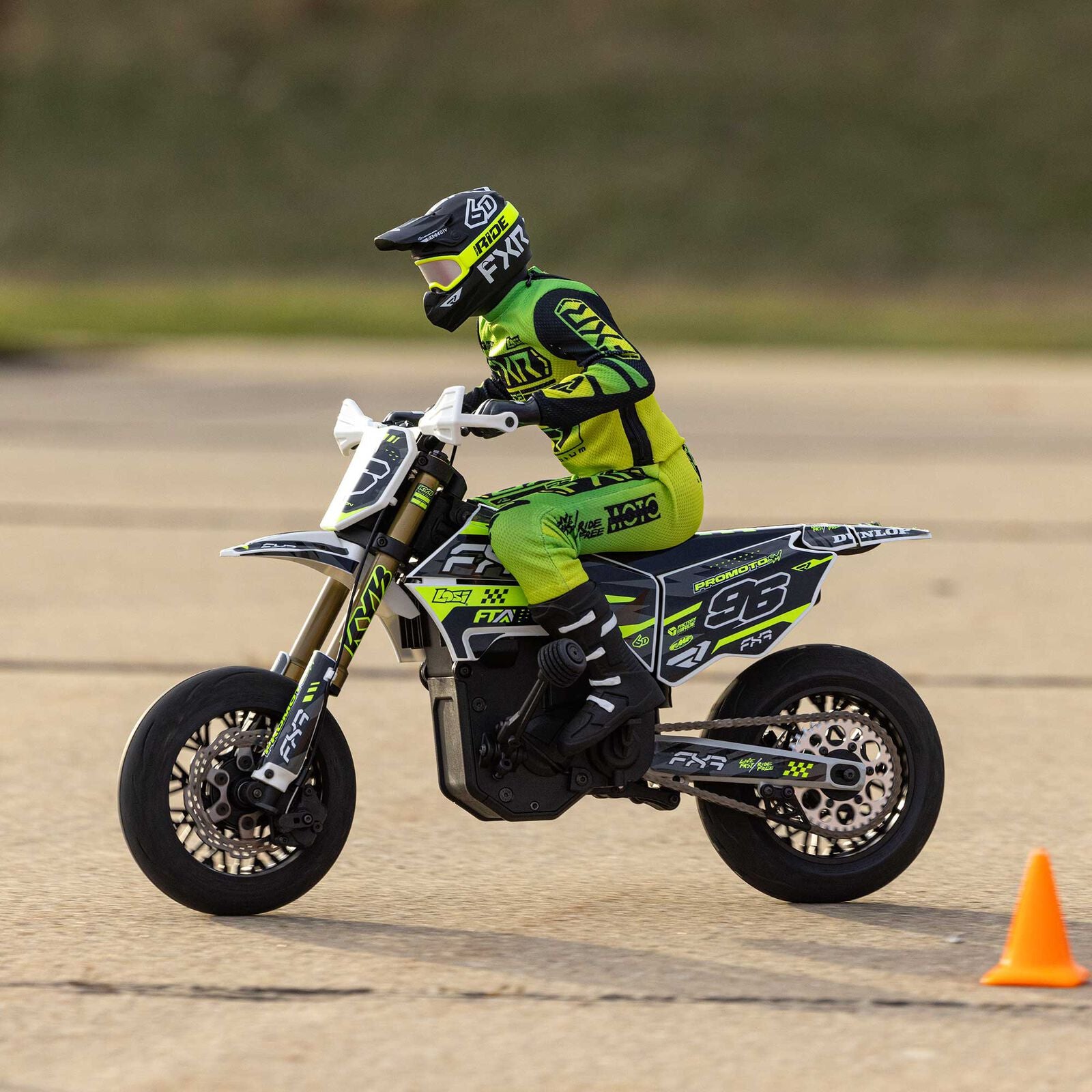 Losi Promoto-SM FXR Supermoto RTR 1/4 Brushless Motorcycle (White/FRX) w/2.4GHz Radio, Battery & Charger