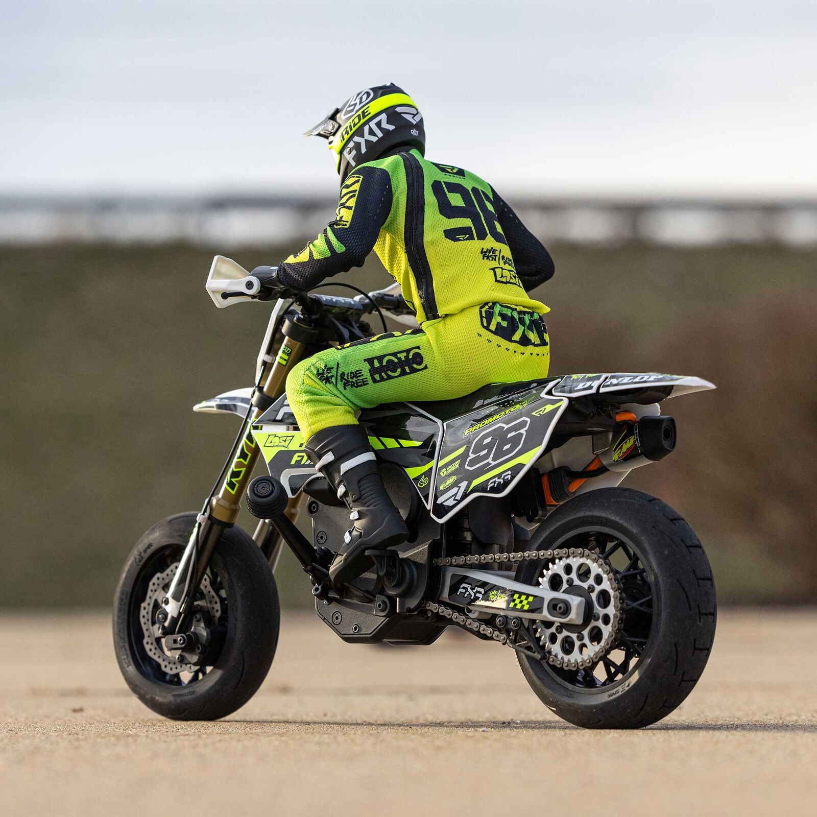 Losi Promoto-SM FXR Supermoto RTR 1/4 Brushless Motorcycle (White/FRX) w/2.4GHz Radio, Battery & Charger