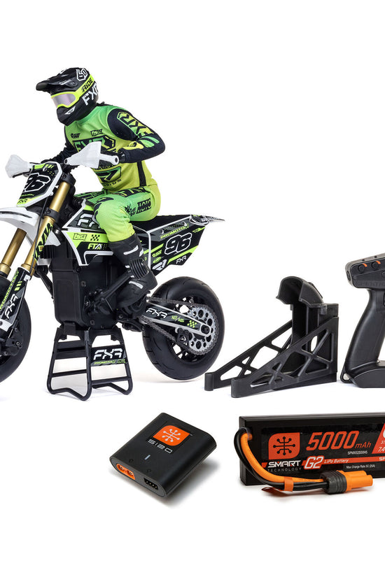 Losi Promoto-SM FXR Supermoto RTR 1/4 Brushless Motorcycle (White/FRX) w/2.4GHz Radio, Battery & Charger