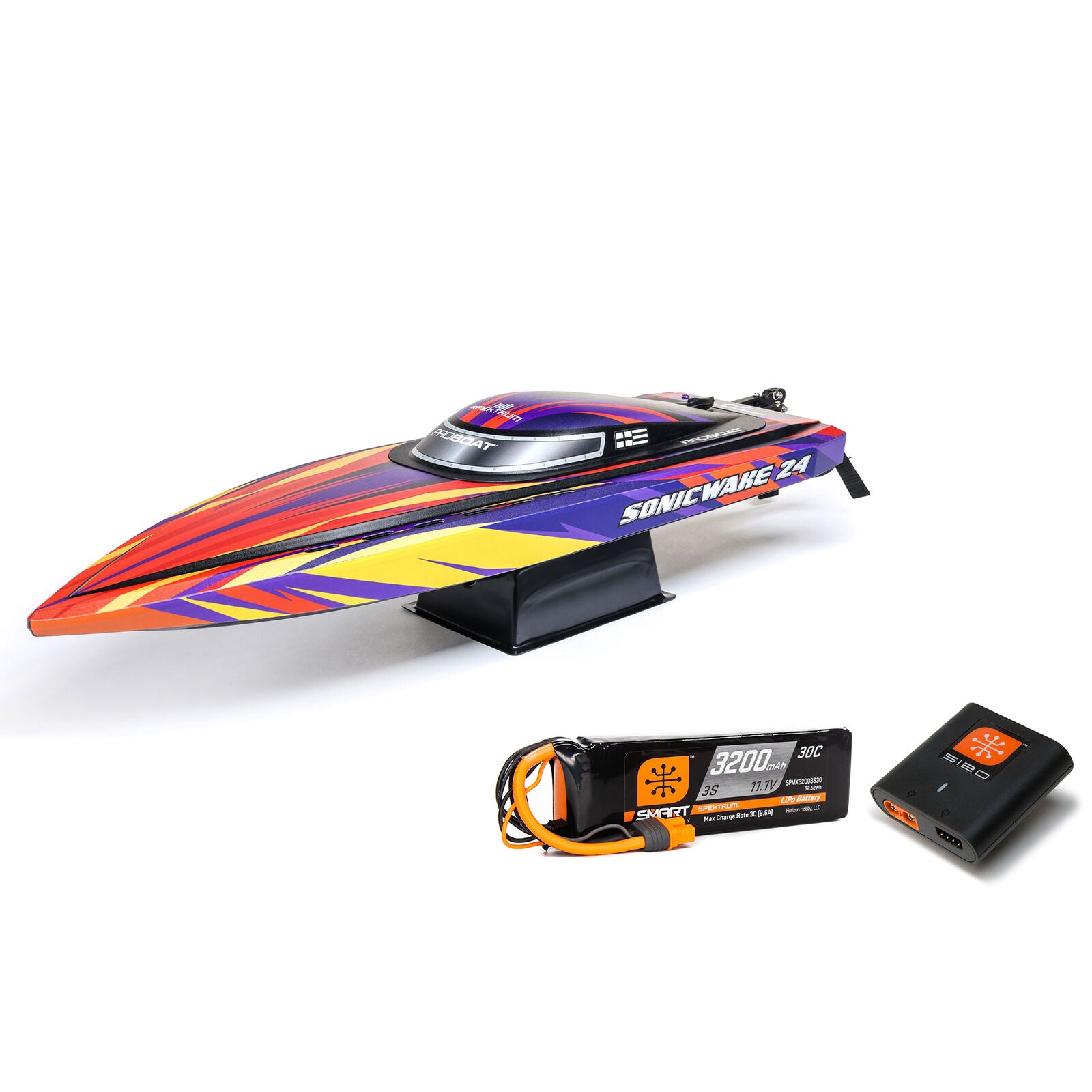 Pro Boat(Red) Sonicwake 24” Self-Righting Brushless Deep-V RTR