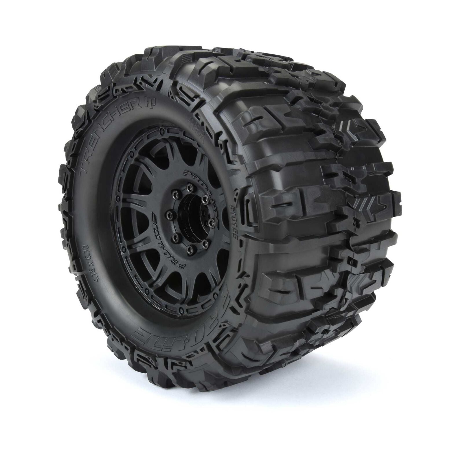 Pro-Line Trencher HP Belted 3.8" Pre-Mounted Truck Tires (2) (Black) (M2) w/Raid Wheels