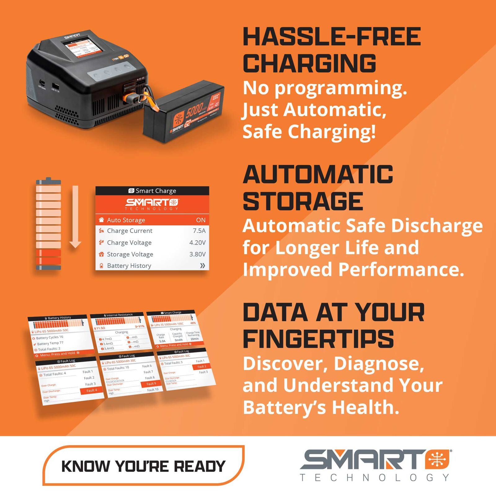 Spektrum 3S 30C Smart G2 LiPo Battery: IC2 11.1V 1300mAh