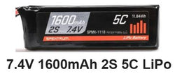 Spektrum 7.4V 1600mAh 2S 5C LiPo RX Battery SPMX-1118