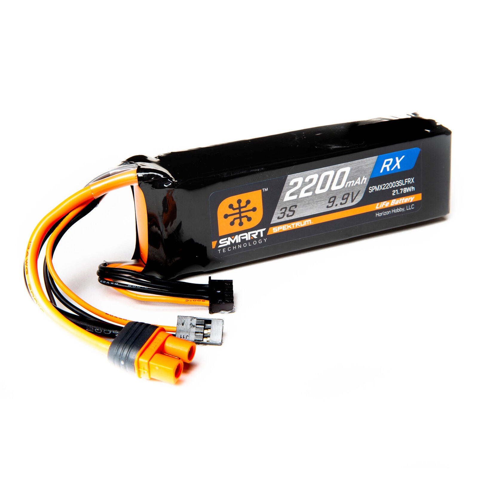 Spektrum RC 3S Smart LiFe ECU Battery Pack: Universal Receiver, IC3 9.9V 2200mAh