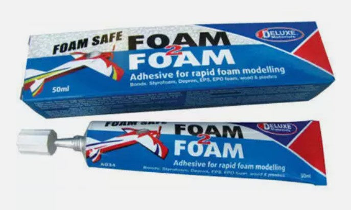 DELUXE Foam 2 Foam, Foam Safe Glue 50ml: EPO, EPS, Wood # DLMAD34
