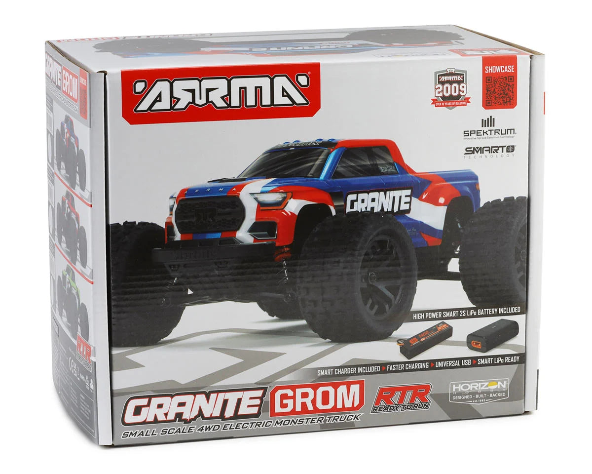 Arrma Granite Grom MEGA 4WD 380 Brushed 1/18 Monster Truck RTR (Blue) w/SLT2 2.4GHz Radio, Battery & Charger