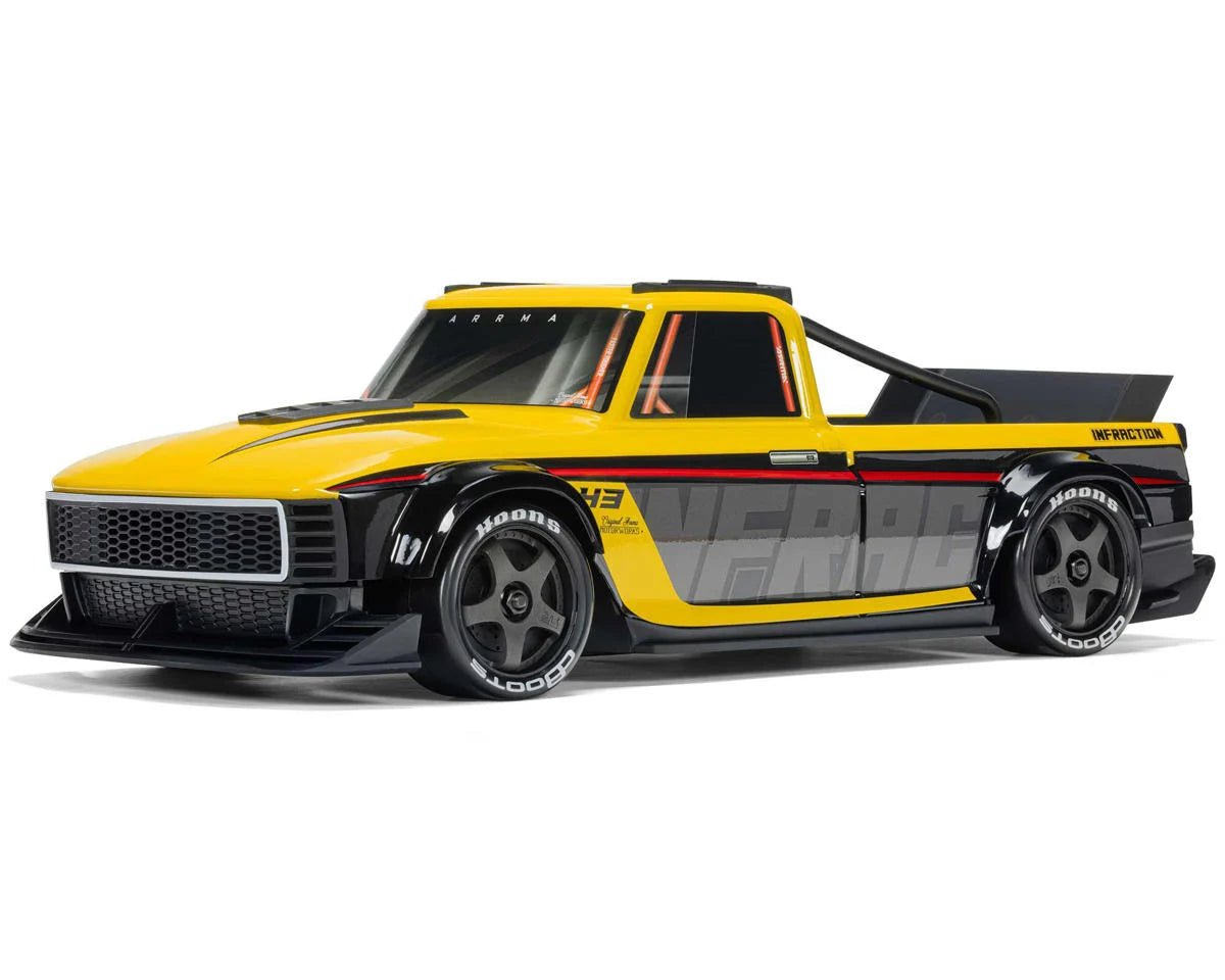 Arrma Infraction Grom 3S BLX 1/12 4WD RTR Brushless Street Bash Truck (Yellow/Black) w/2.4GHz Radio, DSC, Battery & Charger