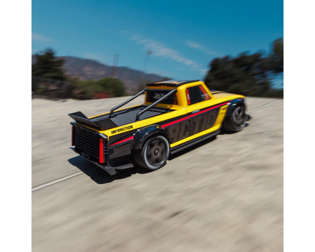 Arrma Infraction Grom 3S BLX 1/12 4WD RTR Brushless Street Bash Truck (Yellow/Black) w/2.4GHz Radio, DSC, Battery & Charger