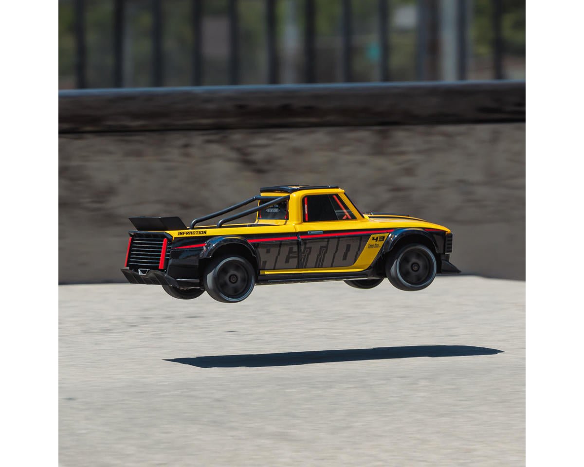 Arrma Infraction Grom 3S BLX 1/12 4WD RTR Brushless Street Bash Truck (Yellow/Black) w/2.4GHz Radio, DSC, Battery & Charger