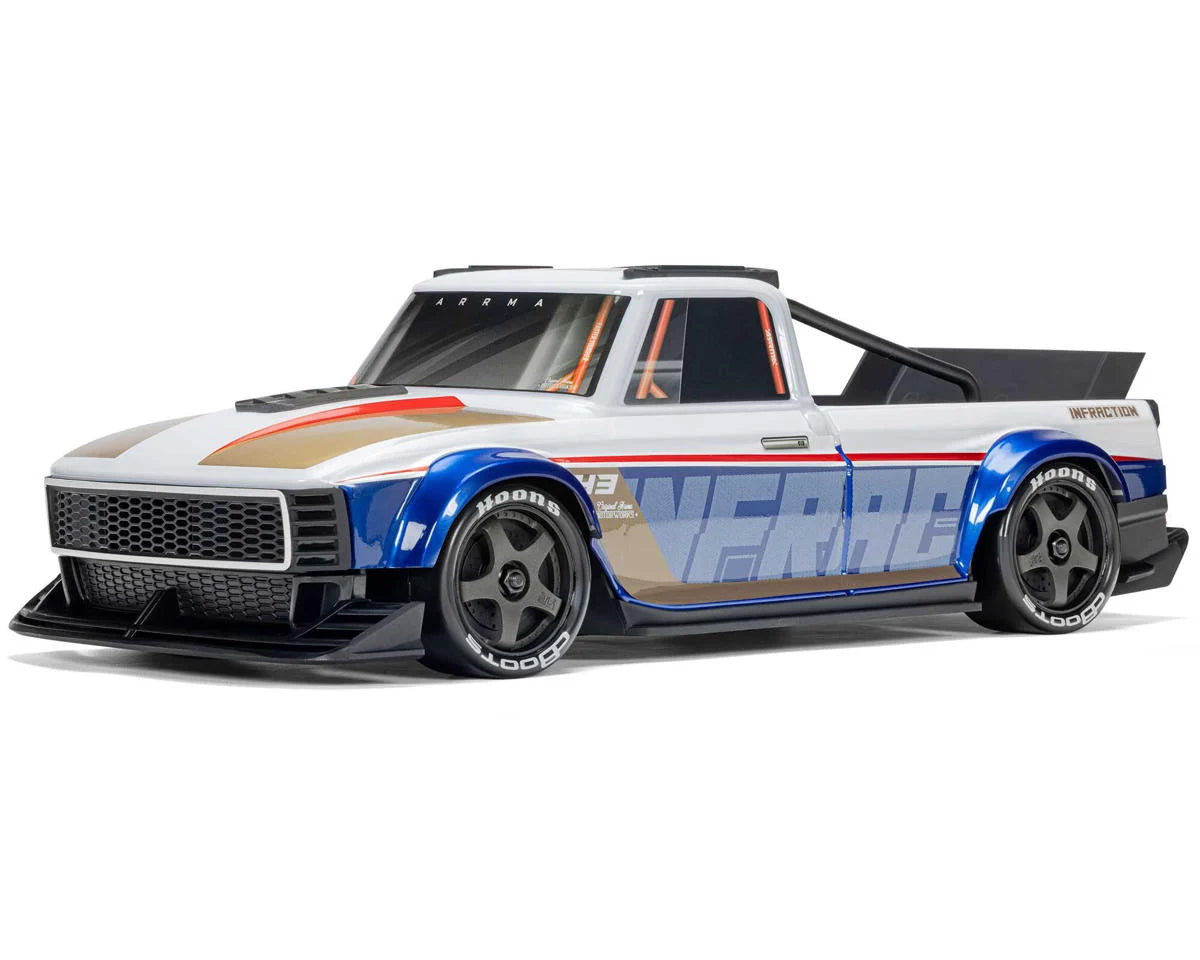 Arrma Infraction Grom 3S BLX 1/12 4WD RTR Brushless Street Bash Truck (White/Blue) w/2.4GHz Radio & DSC
