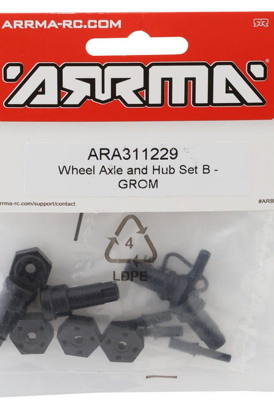 Arrma Wheel Axles & Hubs Set (B) for 1/16 MOJAVE GROM 4X4 RTR Brushed