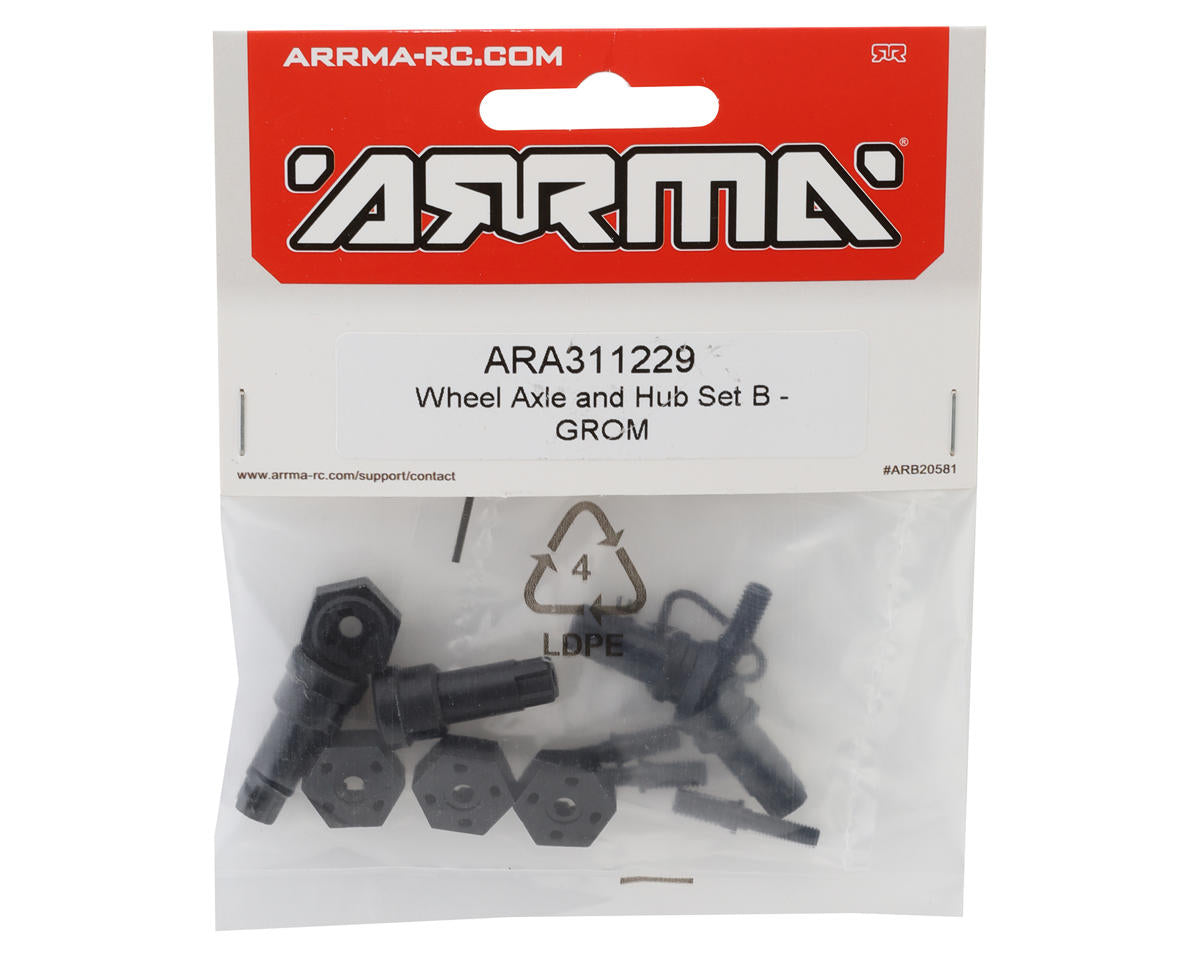 Arrma Wheel Axles & Hubs Set (B) for 1/16 MOJAVE GROM 4X4 RTR Brushed