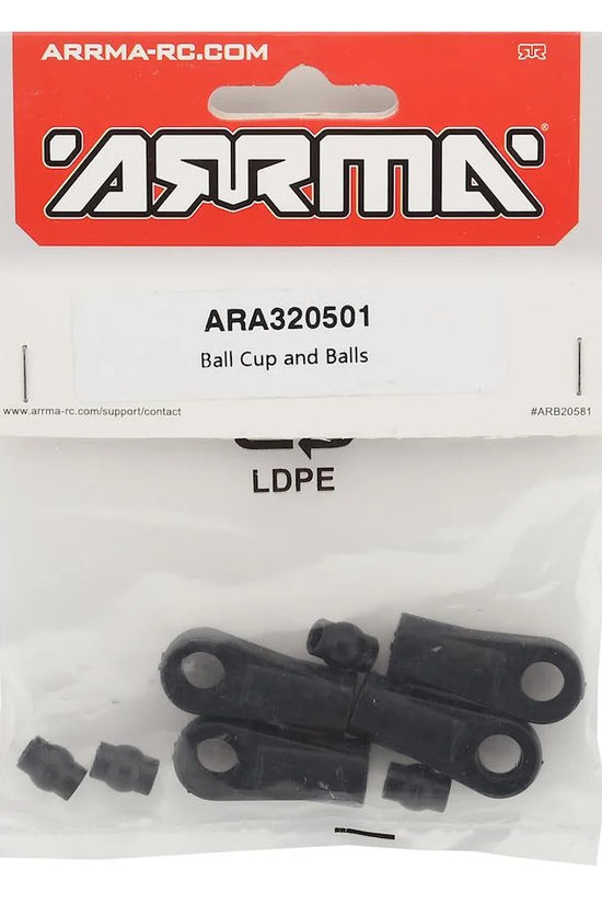Arrma 6S BLX Center Brace Ball Cups & Balls (4)