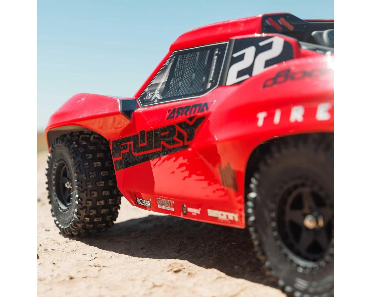 Arrma Fury 2WD MEGA 550 RTR Brushed 1/10 Off-Road Short Course Truck (Red) w/SLT2 2.4GHz Radio, Battery & Charger