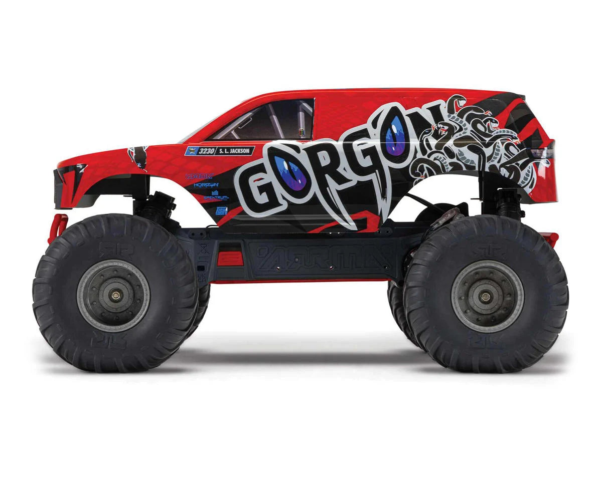 Arrma Gorgon 4X2 MEGA 550 Brushed 1/10 Monster Truck RTR (Red) w/SLT2 2.4GHz Radio, Battery & Charger