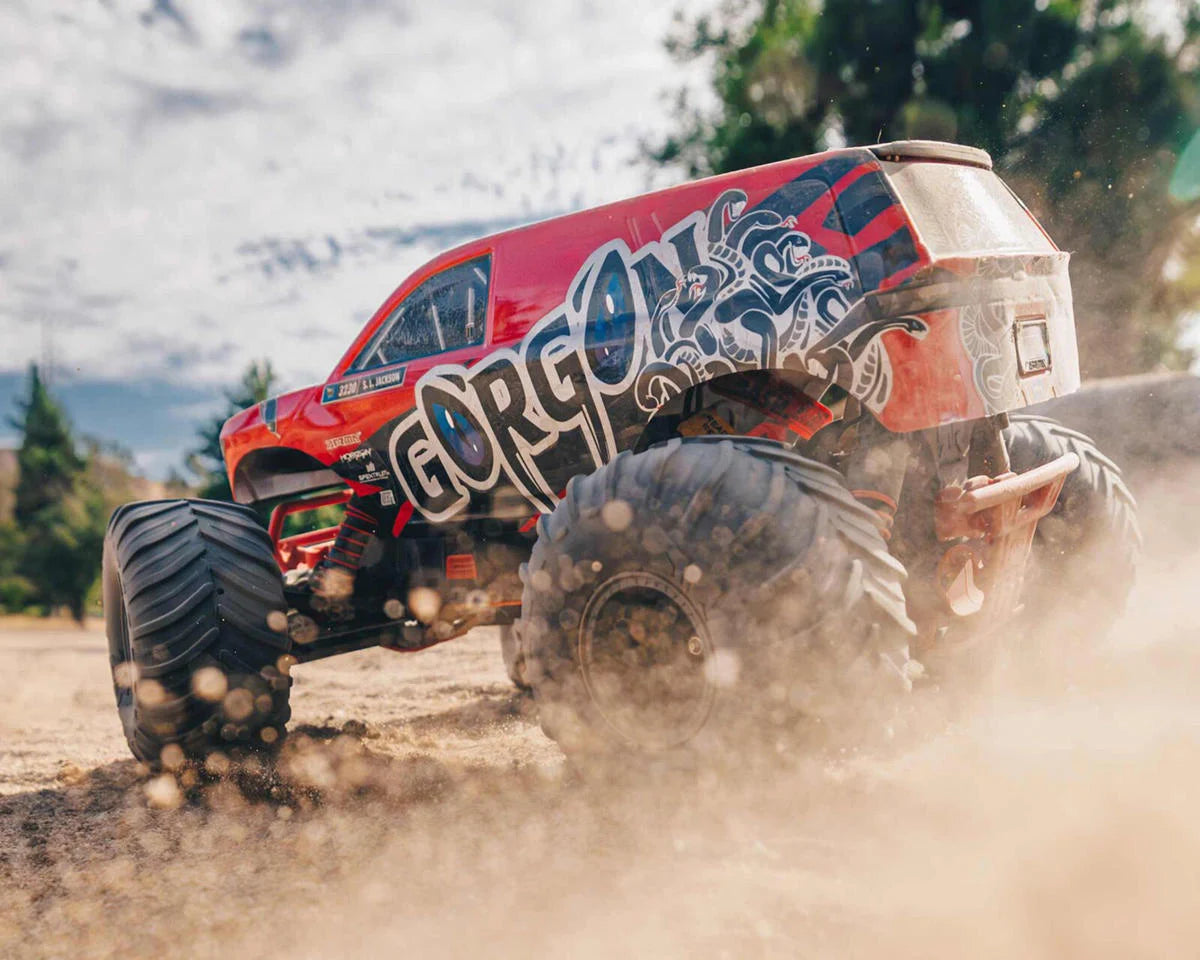 Arrma Gorgon 4X2 MEGA 550 Brushed 1/10 Monster Truck RTR (Red) w/SLT2 2.4GHz Radio, Battery & Charger