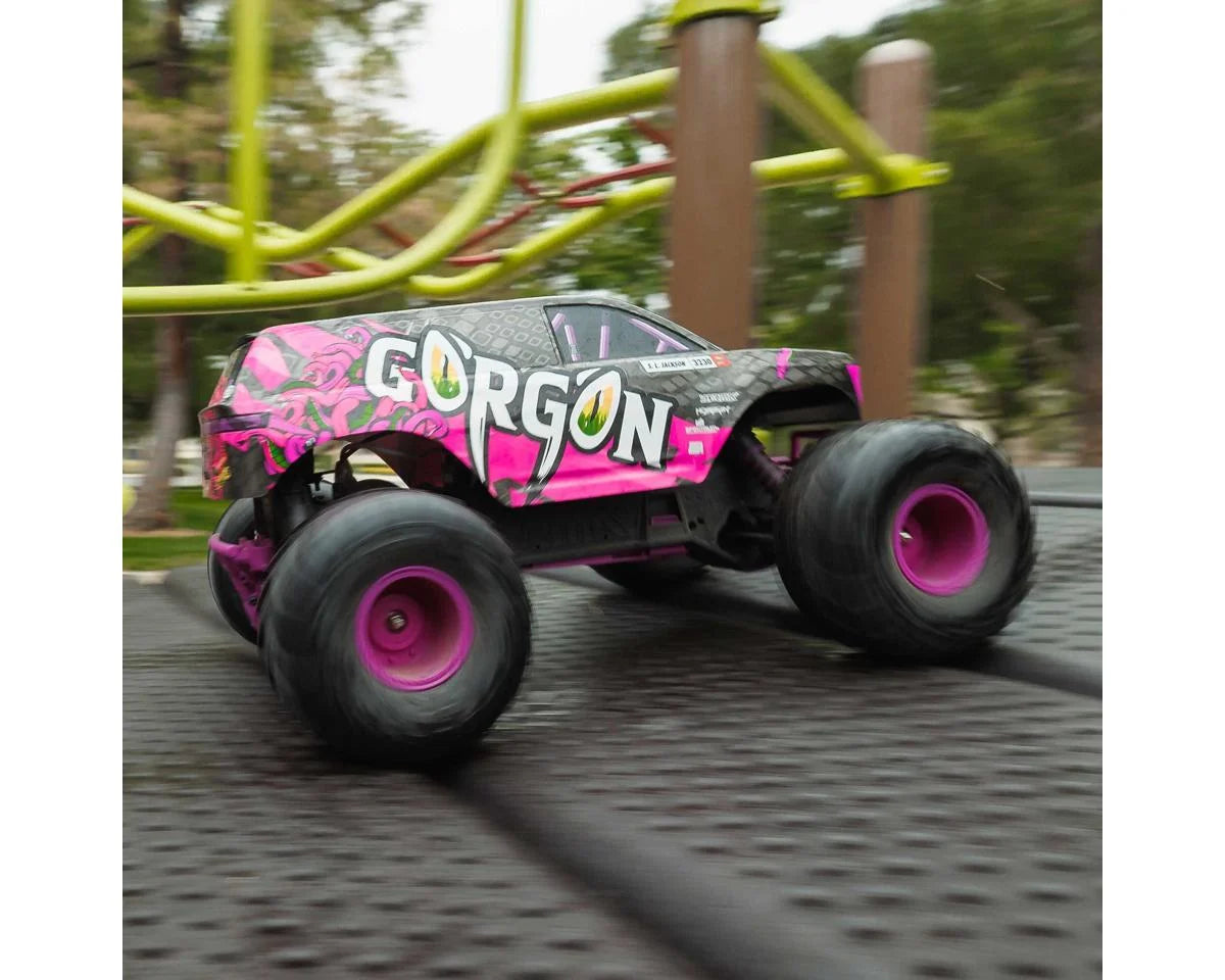 Arrma Gorgon 4X2 MEGA 550 1/10 RTR Brushed Monster Truck (Purple) w/SLT2 2.4GHz Radio, Battery & Charger