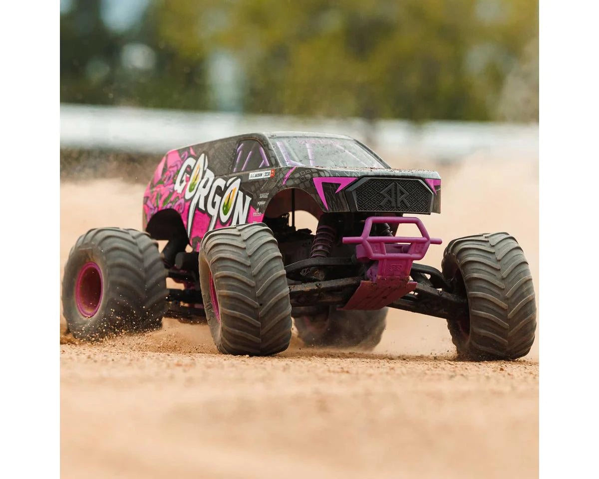 Arrma Gorgon 4X2 MEGA 550 1/10 RTR Brushed Monster Truck (Purple) w/SLT2 2.4GHz Radio, Battery & Charger
