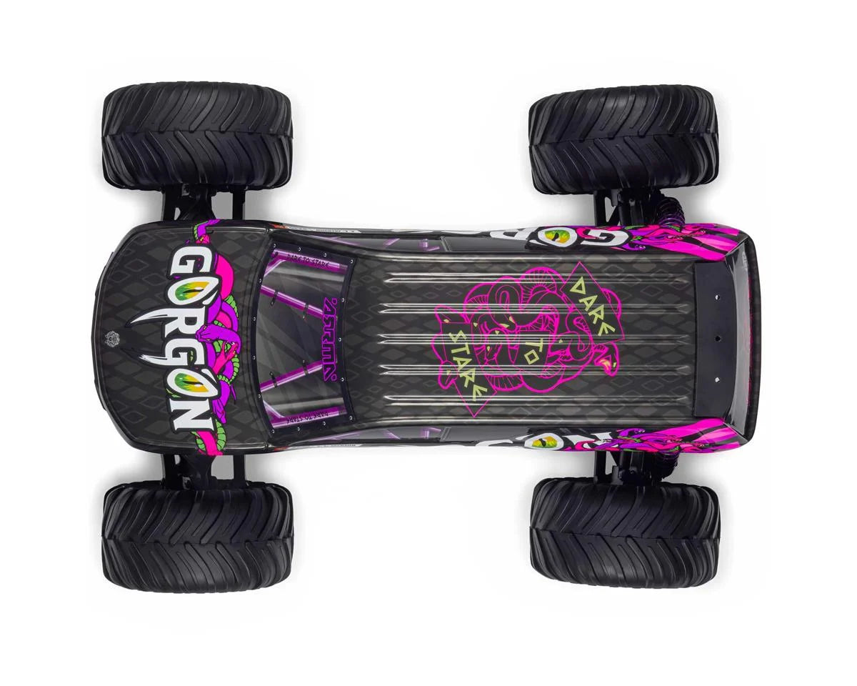 Arrma Gorgon 4X2 MEGA 550 1/10 RTR Brushed Monster Truck (Purple) w/SLT2 2.4GHz Radio, Battery & Charger