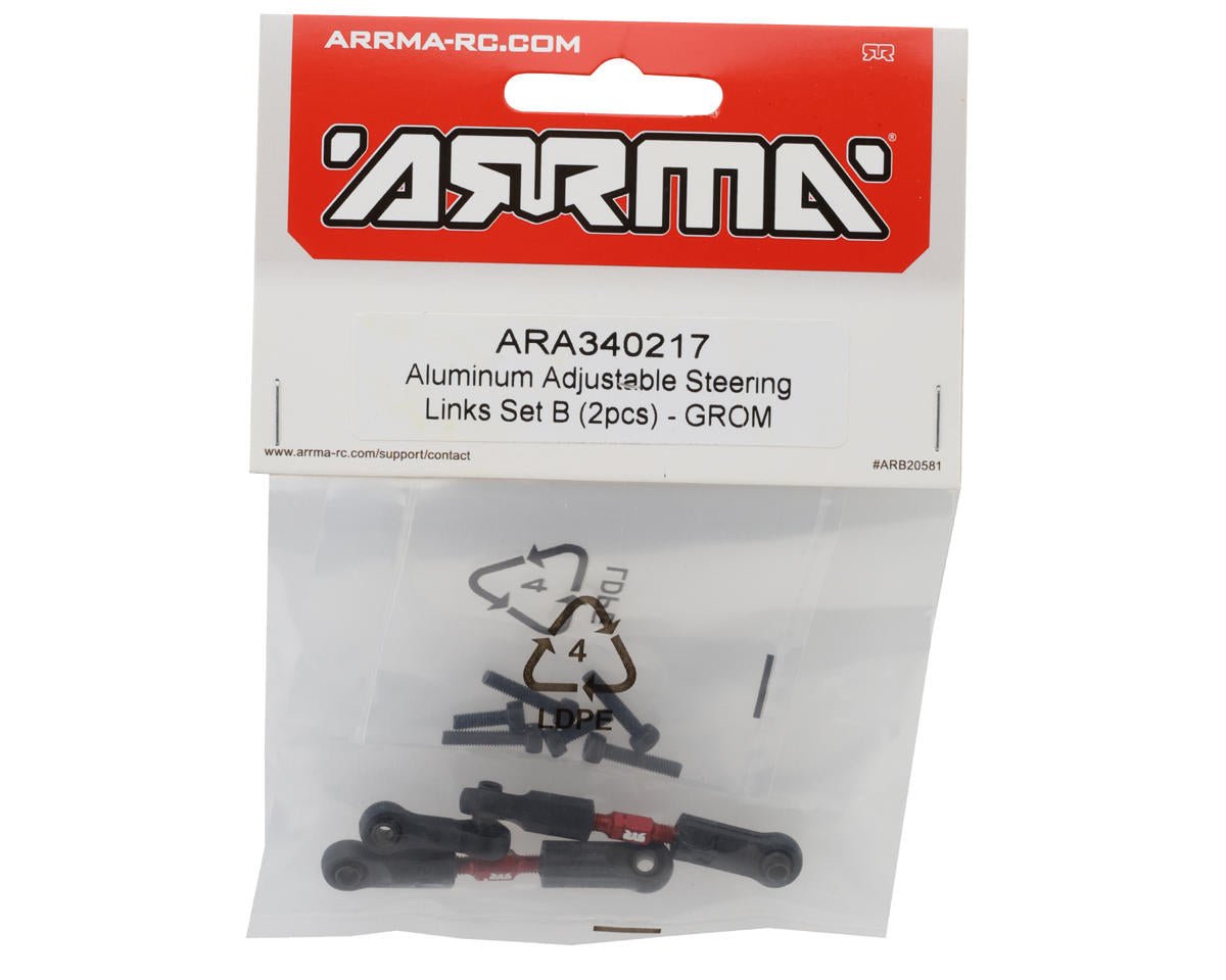 Arrma Aluminum Adjustable Steering Link (Set B) 1/12 INFRACTION GROM , 1/16 MOJAVE GROM