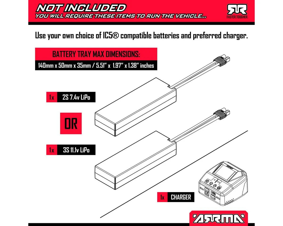 Arrma Vorteks 223S 1/10 BLX Brushless RTR 2WD Stadium Truck (Blue) w/SLT2 2.4GHz Radio & DSC