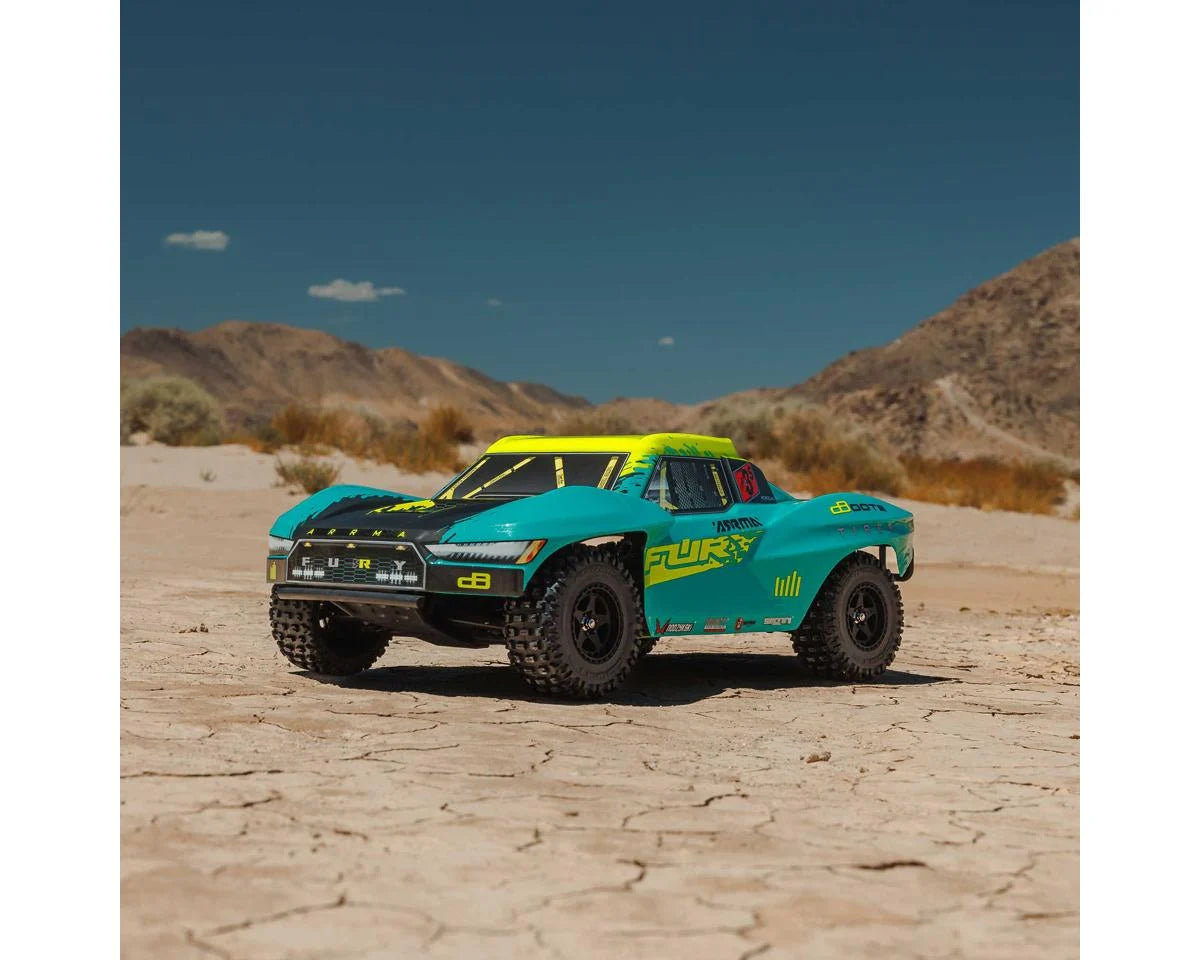Arrma Fury 223S BLX 1/10 Brushless RTR 2WD Short Course Truck (Green) w/SLT2 2.4GHz Radio & DSC