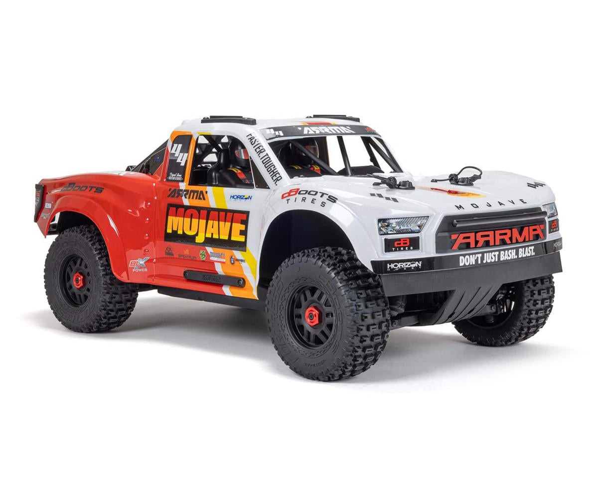 Arrma Mojave 4S BLX Brushless 1/8 4WD RTR Electric Desert Truck (White/Red) w/Spektrum SLT3 2.4GHz Radio