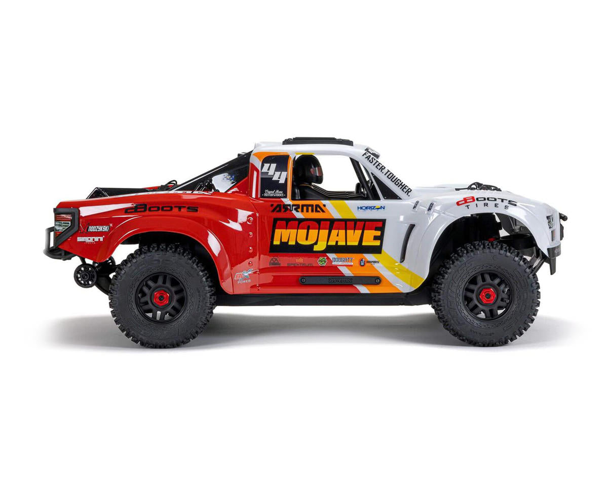Arrma Mojave 4S BLX Brushless 1/8 4WD RTR Electric Desert Truck (White/Red) w/Spektrum SLT3 2.4GHz Radio