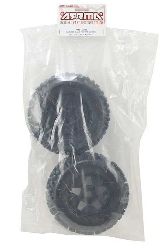 Arrma Dboots 'Back-Flip Mt 6S' Pre-Mounted Tires (Black) (2)